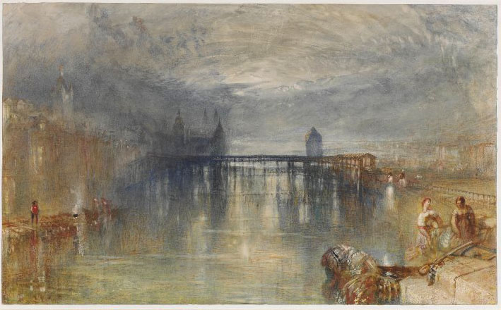 J.M.W.Turner Lucerne by Moonlight, c.1844-5? Watercolour, 290 x 476 mm, 11 3/8 x 18 3/4 ins London, British Museum, R.W.Lloyd bequest, 1958-7-12-44 Photo courtesy of British Museum 