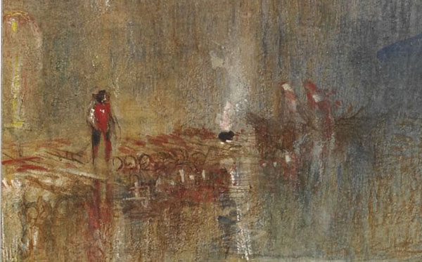 J.M.W.Turner Lucerne by Moonlight, c.1844? (detail, left side) Logs felled in the forests around Lake Lucerne were tied in rafts and floated down the Rhine as far as Germany and Holland. 