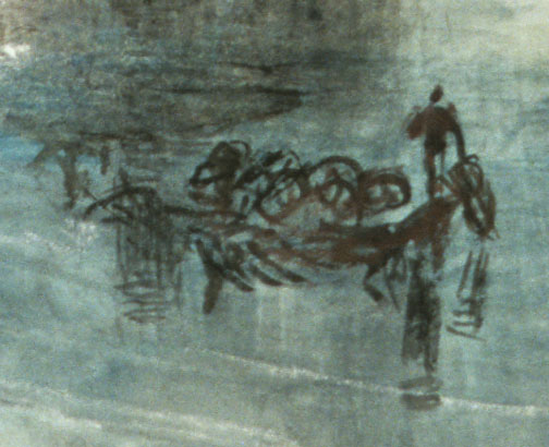 J.M.W.Turner Zurich by Moonlight, c.1842-2 (detail, lower right) Photograph: David Hill, by courtesy of the Art Institute Chicago
