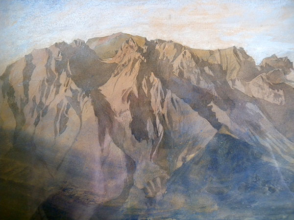 John Ruskin The Dent d'Oche range on the south side of Lac Leman from Vevey, Switzerland (detail) Detail of peaks from Le Grammont to the Cornets des Bises. 