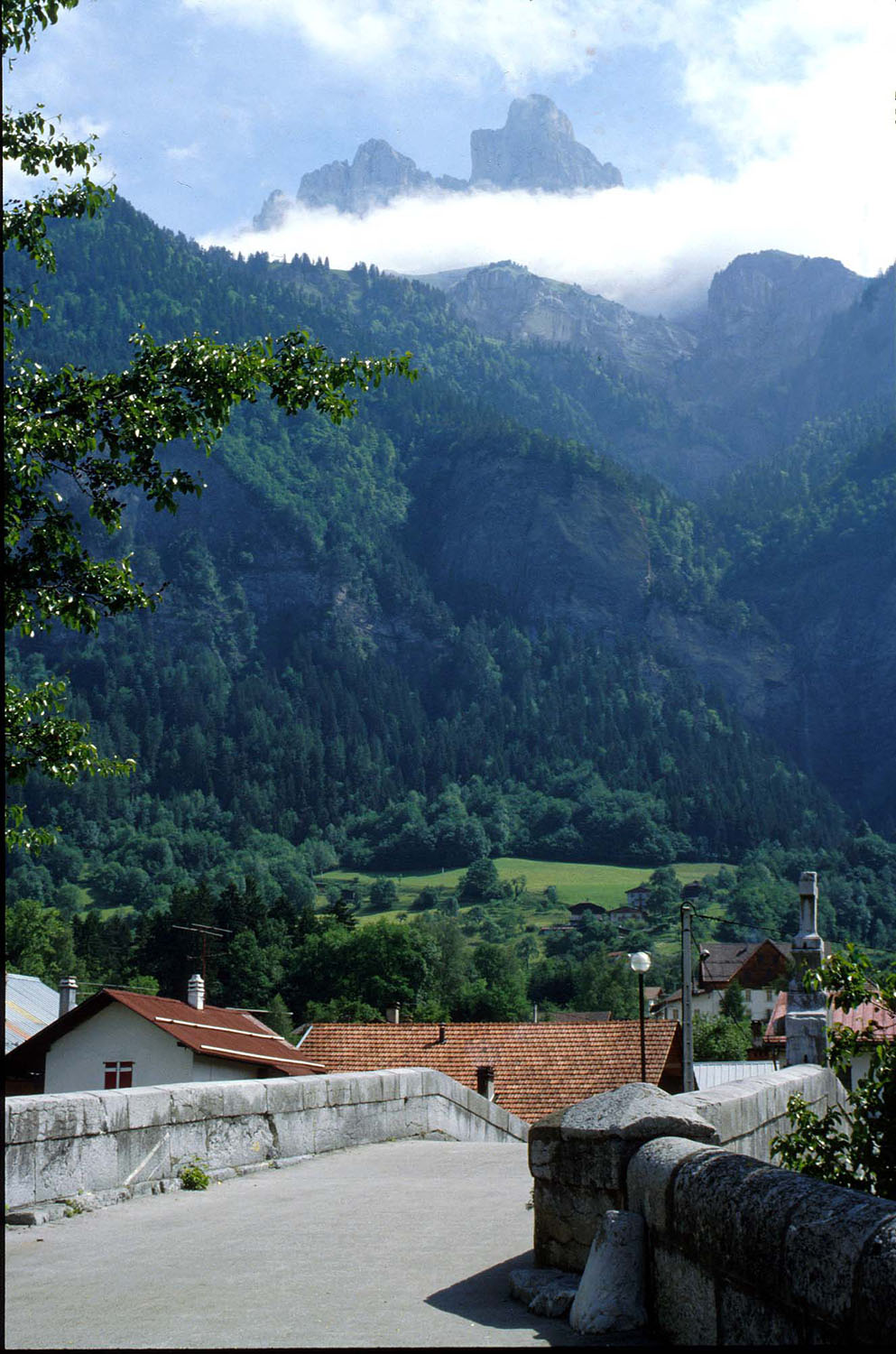 The Aiguille de Varan above the bridge at St Martin Photograph by David Hill, taken June 1992 