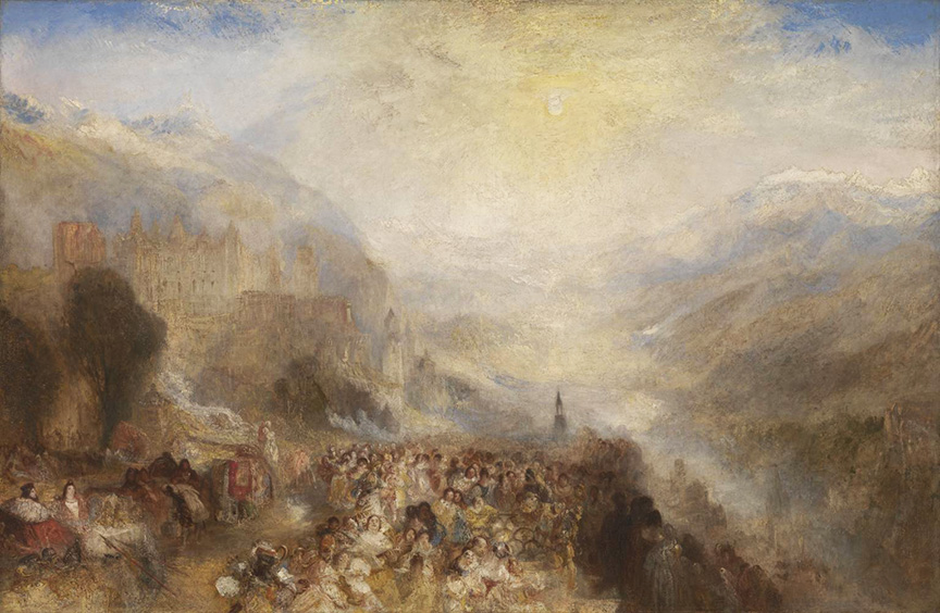 J M W Turner Heidelberg, c.1844-5 Oil on canvas, 52 × 79 ½ ins (132 × 201 cms) Tate, London, N00518 Photo courtesy of Tate To view this image in Tate’s own catalogue of the Turner bequest, click on the following link, and use your browser’s ‘back’ button to return to this page. http://www.tate.org.uk/art/artworks/turner-heidelberg-n00518