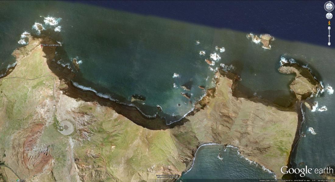 Google Earth Satellite image of Point Lorenzo, Madeira