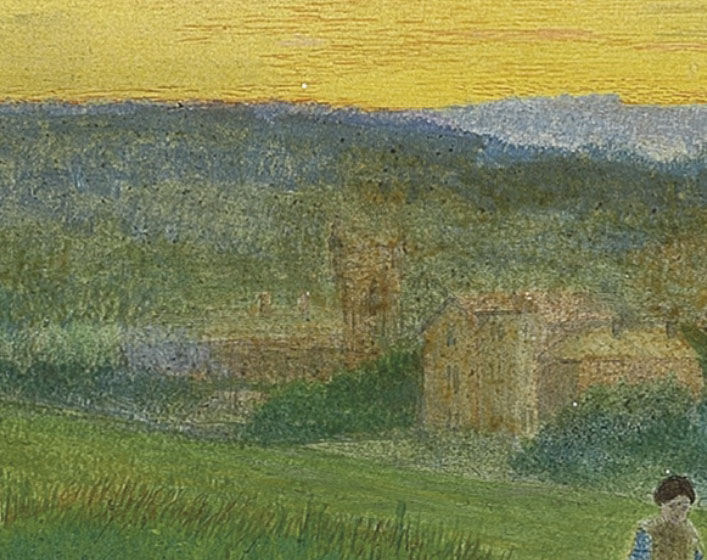John Atkinson Grimshaw Leeds from Woodhouse Ridge, 1868 (detail of Moorfield House, centre – with Wheatfield Lodge to the right) Leeds City Art Gallery Photograph courtesy of Leeds City Art Gallery. Click on image to enlarge.