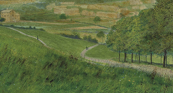 John Atkinson Grimshaw Leeds from Woodhouse Ridge, 1868 (detail of paths to the right) Leeds City Art Gallery Photograph courtesy of Leeds City Art Gallery.