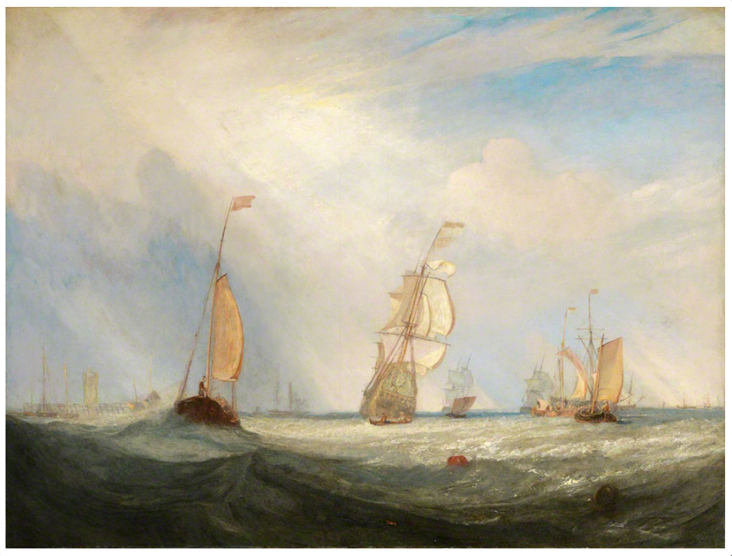 J.M.W.Turner RA Helvoetsluys : the City of Utrecht, 64, going to Sea, exhibited  Royal Academy, 1832 no.284 Oil on canvas, 914 x 1220 mm, 36 x 48 ins Fuji Art Museum, Tokyo, Japan Image courtesy of Fuji Art Museum To see this image on the Fiji Art Museum’s own website, click on the following link, and then use your browser’s ‘back’ button to return to this page: http://www.fujibi.or.jp/en/our-collection/profile-of-works.html?work_id=428 Click on image to enlarge. 
