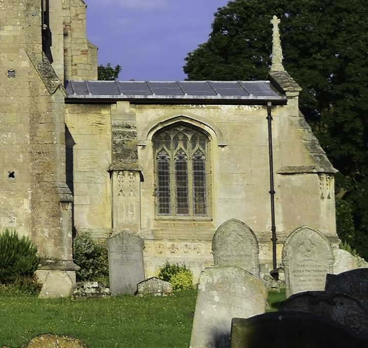 Terrington St Clement’s Church, Norfolk, south porch, detail of side window Photograph by David Hill taken 15 August 2015, 17.46 GMT Compare the shape of the portal as shown by Cotman 