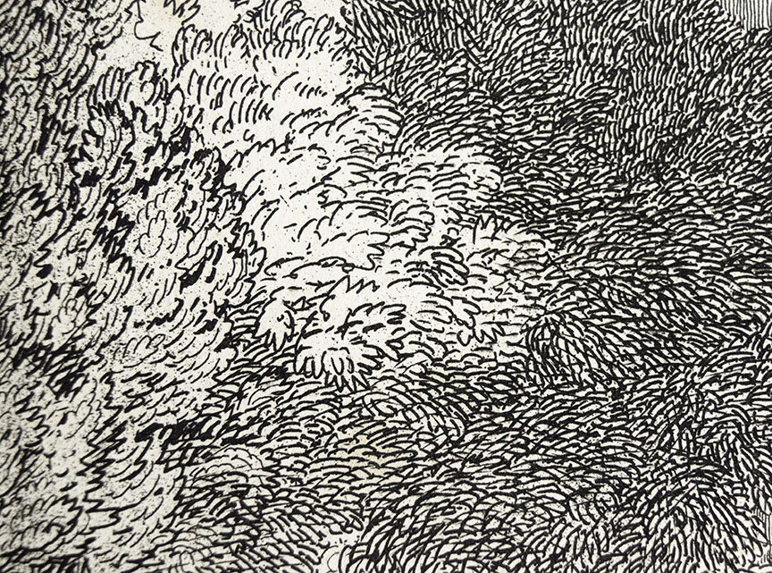 Tower of Tilney All Saints Church, Norfolk, c.1812-17 Etching – detail of foliage Photograph by David Hill from an example in the author’s collection  