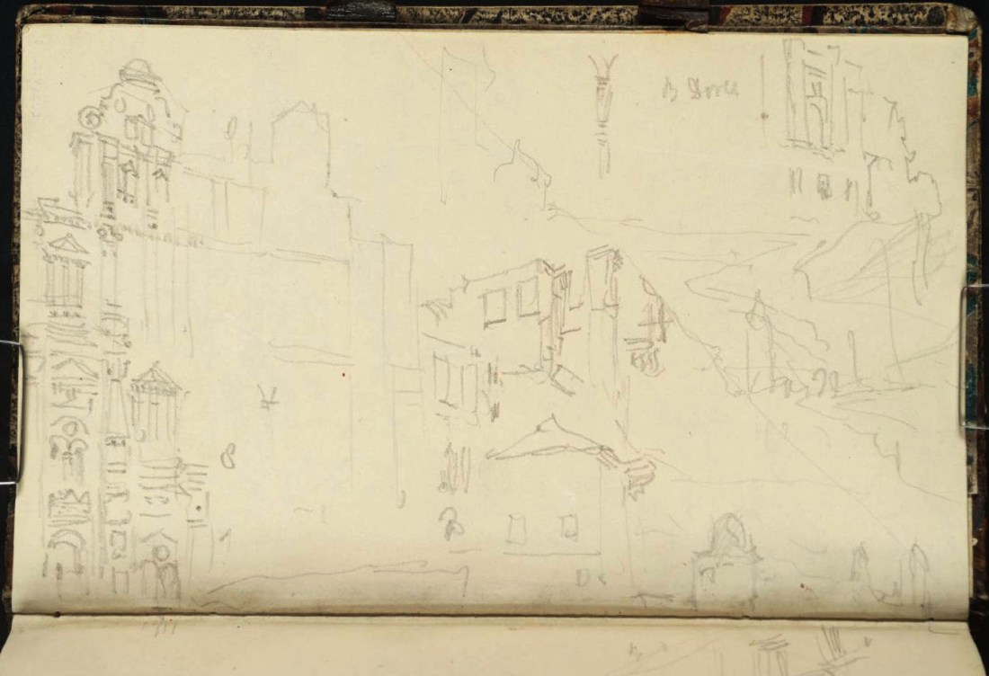 J M W Turner The North Terrace of Heidelberg Castle, looking west, 1833 From the Heidelberg up to Salzburg sketchbook, Tate, London, D29823; Turner Bequest CCXCVIII 5a as ‘Heidelberg: The Castle and the View down the Neckar from the Altan (in Two Instalments) Photo courtesy of Tate To view this image in Tate’s own catalogue of the Turner bequest, click on the following link, and use your browser’s ‘back’ button to return to this page.  http://www.tate.org.uk/art/artworks/turner-heidelberg-the-castle-and-the-view-down-the-neckar-from-the-altan-in-two-d29823  
