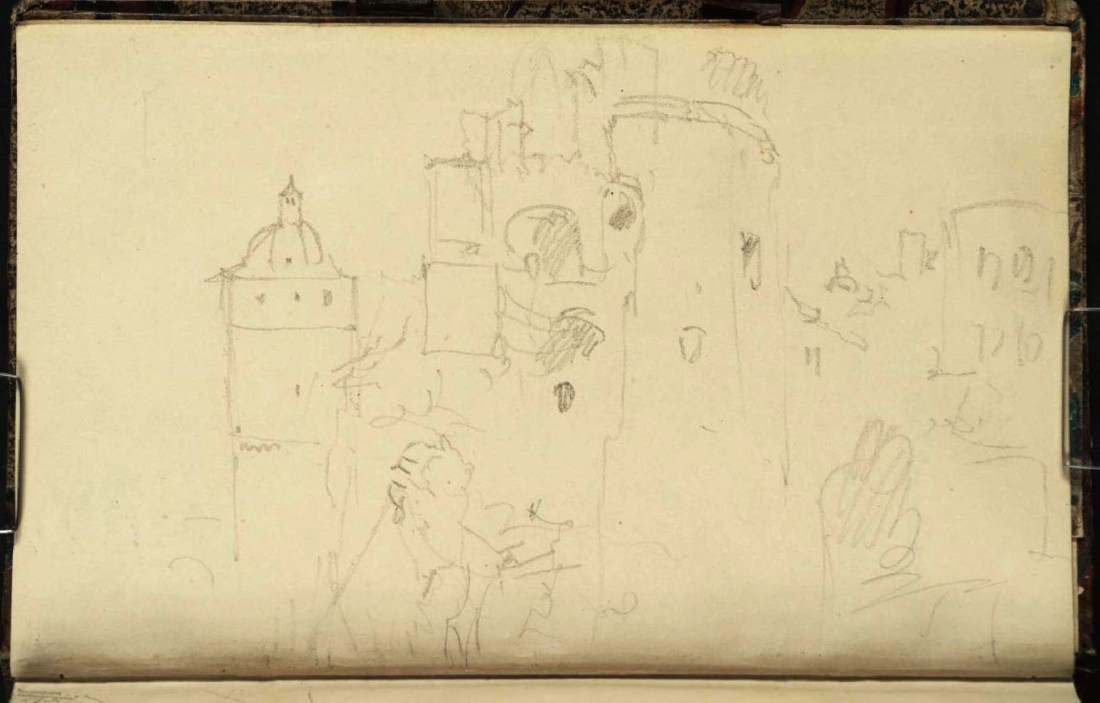 J M W Turner Heidelberg Castle, the Gate Tower and Broken Tower from the South-East angle, 1833 From the Heidelberg up to Salzburg sketchbook, Tate, London, D29825; Turner Bequest CCXCVIII 6a Photo courtesy of Tate To view this image in Tate’s own catalogue of the Turner bequest, click on the following link, and use your browser’s ‘back’ button to return to this page.  http://www.tate.org.uk/art/artworks/turner-heidelberg-castle-the-gate-tower-and-broken-tower-from-the-south-east-d29825  