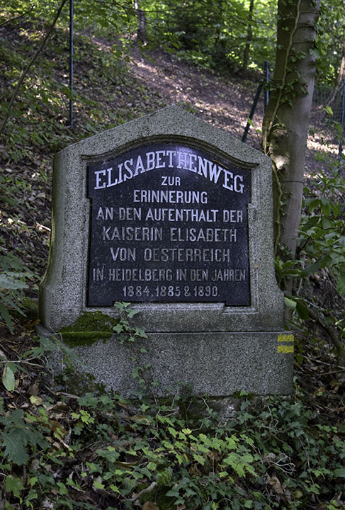 The Elisabethanweg, Heidelberg Photograph by David Hill taken 26 August 2015, 08.56 GMT Turner found some excellent viewpoints on the hillsides above the garden terrace east of Heidelberg Castle, and so did a number of other artists, and Queen Elizabeth of Austria who like to walk on these slopes and had a path named in her honour. Presumably she enjoyed the views. Today, apart from the terrace itself, there are none, all choked by unchecked tree growth. The authorities of Heidelberg might constructively engage in a little pruning to reclaim the more elevated, and potentially stunning, promenades. 
