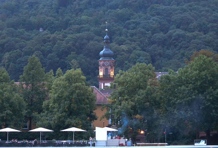 he spire of the Providenzkirche, Heidelberg Photograph by David Hill taken 27 August 2015, 17.51 GMT From the right bank of the Neckar a little way below the armoury. 