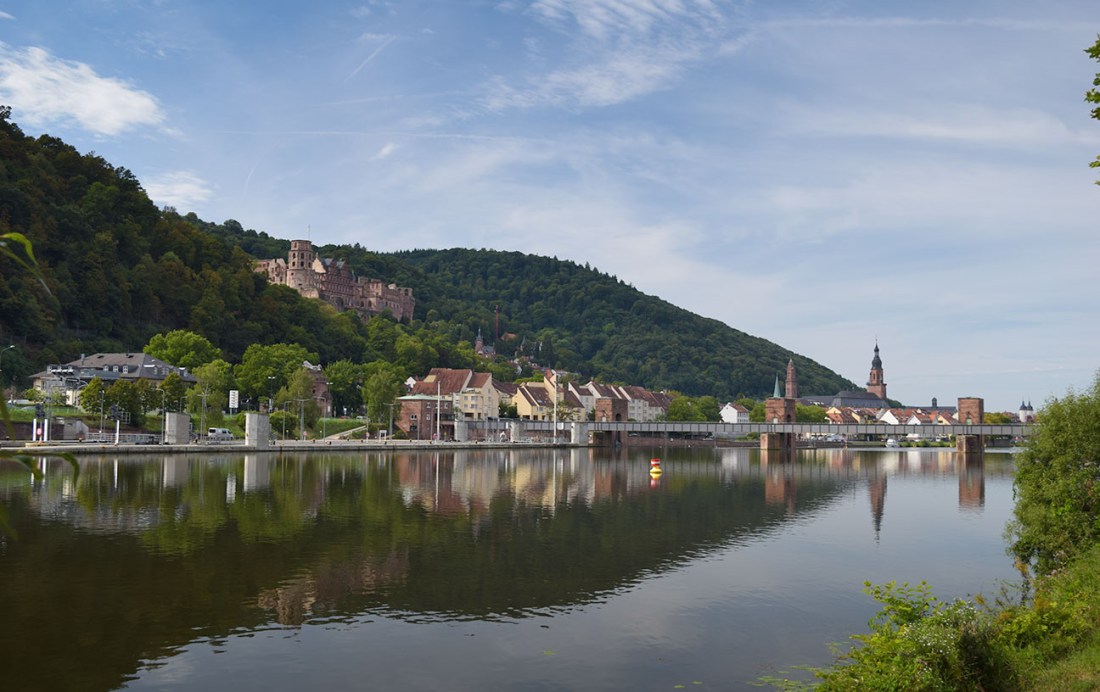 Heidelberg from upstream Photograph by David Hill taken 27 August 2015, 9.05 GMT 