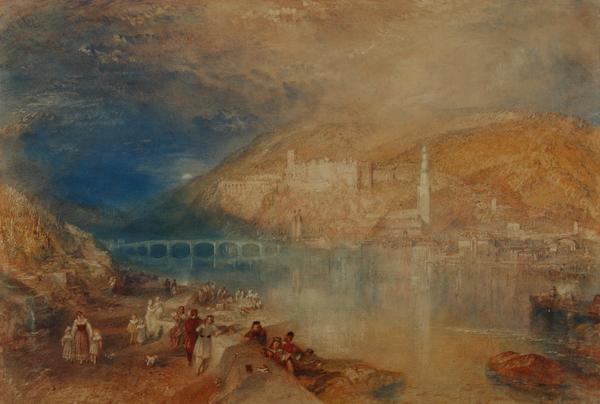 J M W Turner Heidelberg: Sunset, c.1842 Watercolour, 380 x 552 mm, 14 1/2 x 21 1/8 ins Manchester, City Art Gallery (1917.106) This watercolour seems to have been painted as a pair to that made for Thomas Abel Prior. Photo courtesy of Manchester City Art Gallery To view this image on Manchester City Art Gallery’s website click on the following link and use your browser’s ‘back’ button to return to this page. http://manchesterartgallery.org/collections/search/collection/?id=1917.106 