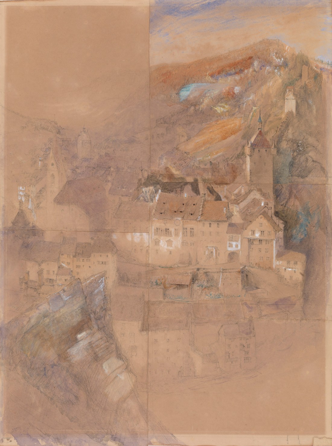 John Ruskin Baden, Switzerland, 1863 Pencil and watercolour on five sheets of paper, 517 x 380 mm Exhibited by Lowell Libson at TEFAF, Maastrich, 11-20 March 2016 Image courtesy of Lowell Libson. To see the full catalogue entry on Lowell Libson’s website click on the following link, and use you browser’s ‘back’ button to return to this page: http://www.lowell-libson.com/pictures/baden-switzerland
