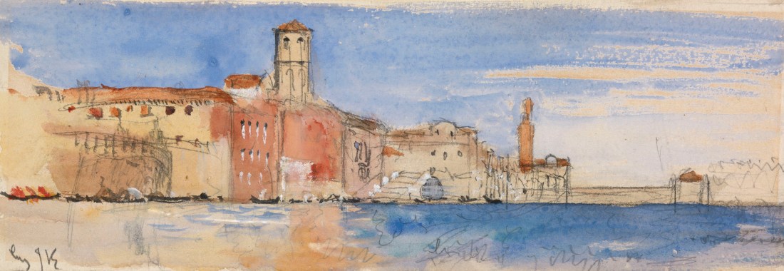 John Ruskin The Fondamenta Nuove, Venice, 1877 Pencil and watercolour 90 x 265 mm Exhibited by Lowell Libson at TEFAF, Maastrich, 11-20 March 2016 Image courtesy of Lowell Libson. To see the full catalogue entry on Lowell Libson’s website click on the following link, and use you browser’s ‘back’ button to return to this page: http://www.lowell-libson.com/pictures/john-ruskin