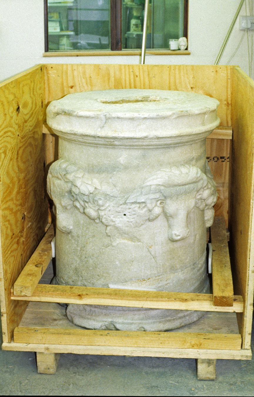 Altar from Delos In the studio, newly cleaned and conserved Photograph by David Hill, November 1995