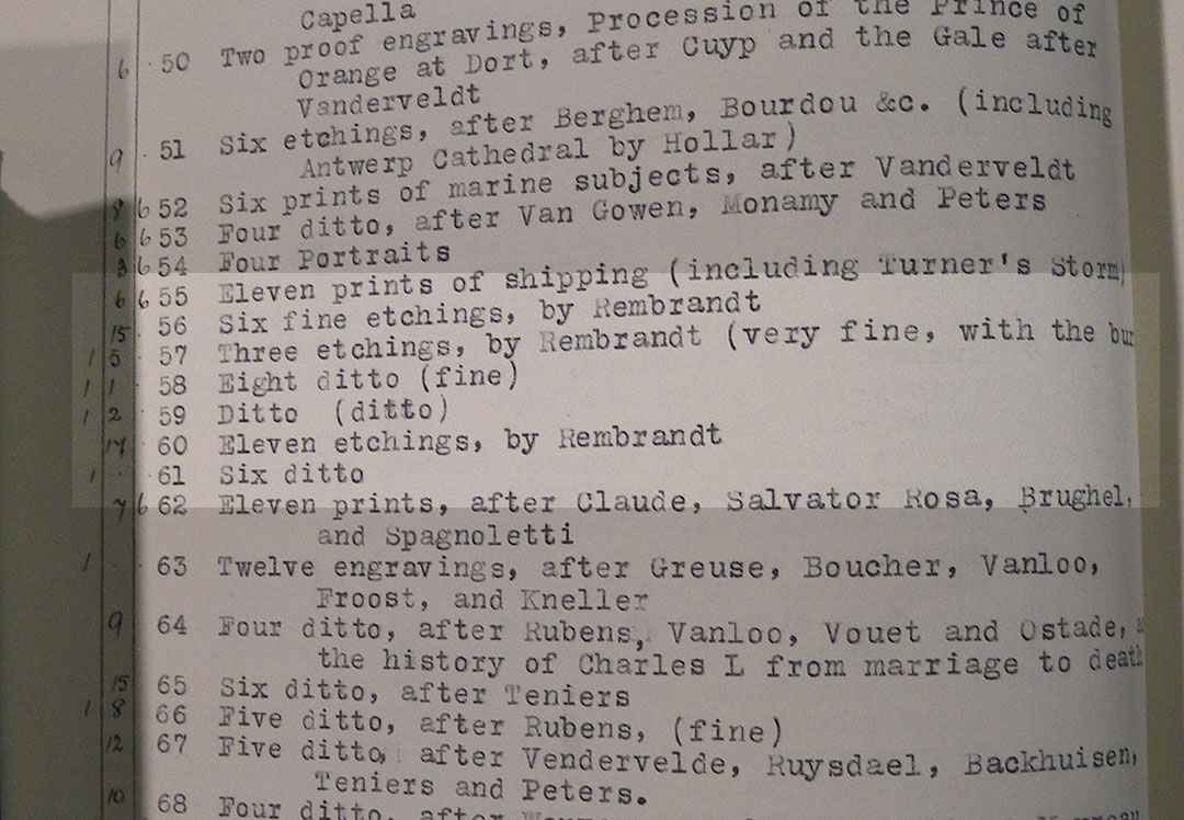 1834 sale cat Rembrandt