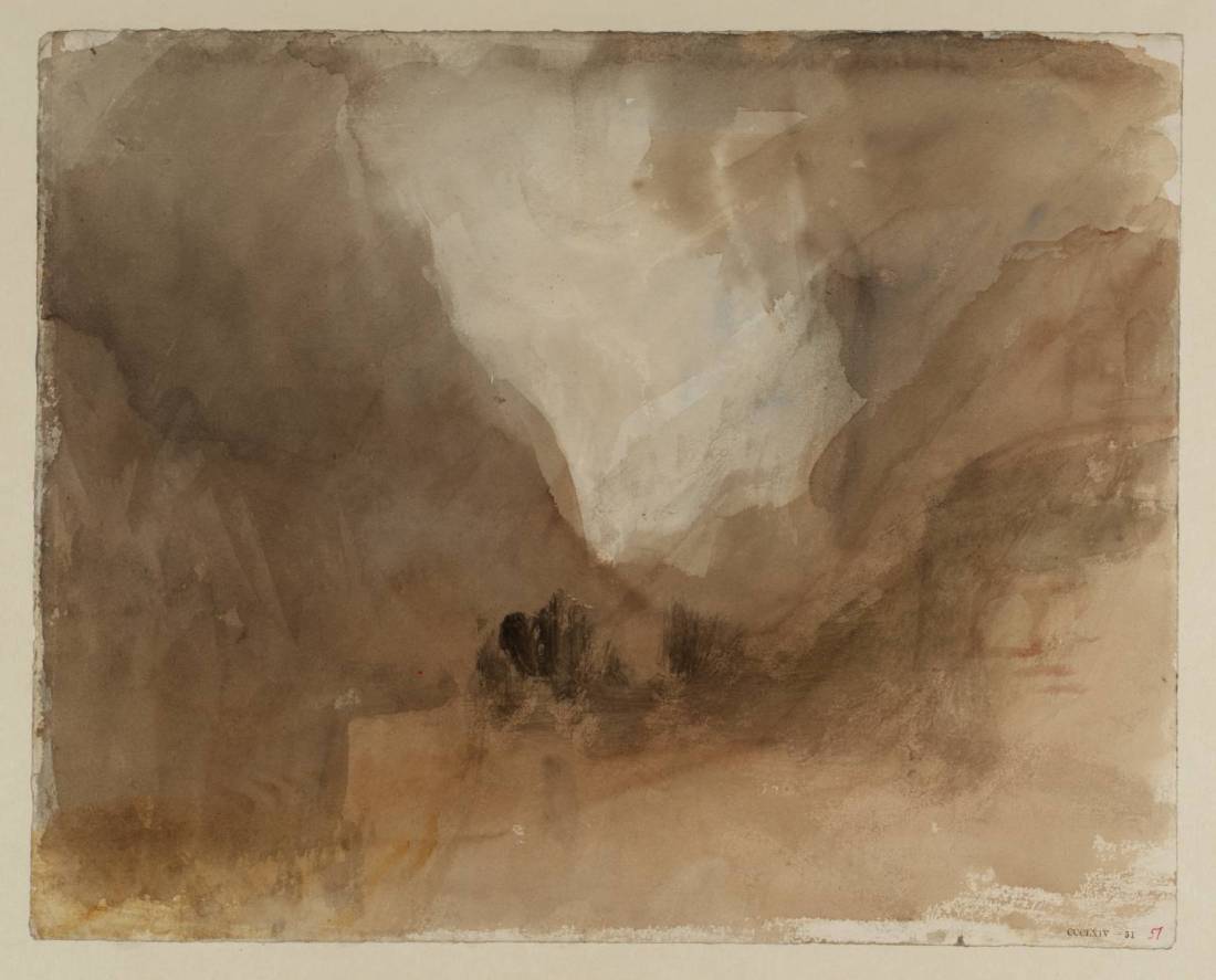 From the Church Terrace at Courmayeur, looking to Mont-Blanc 1836 by Joseph Mallord William Turner 1775-1851