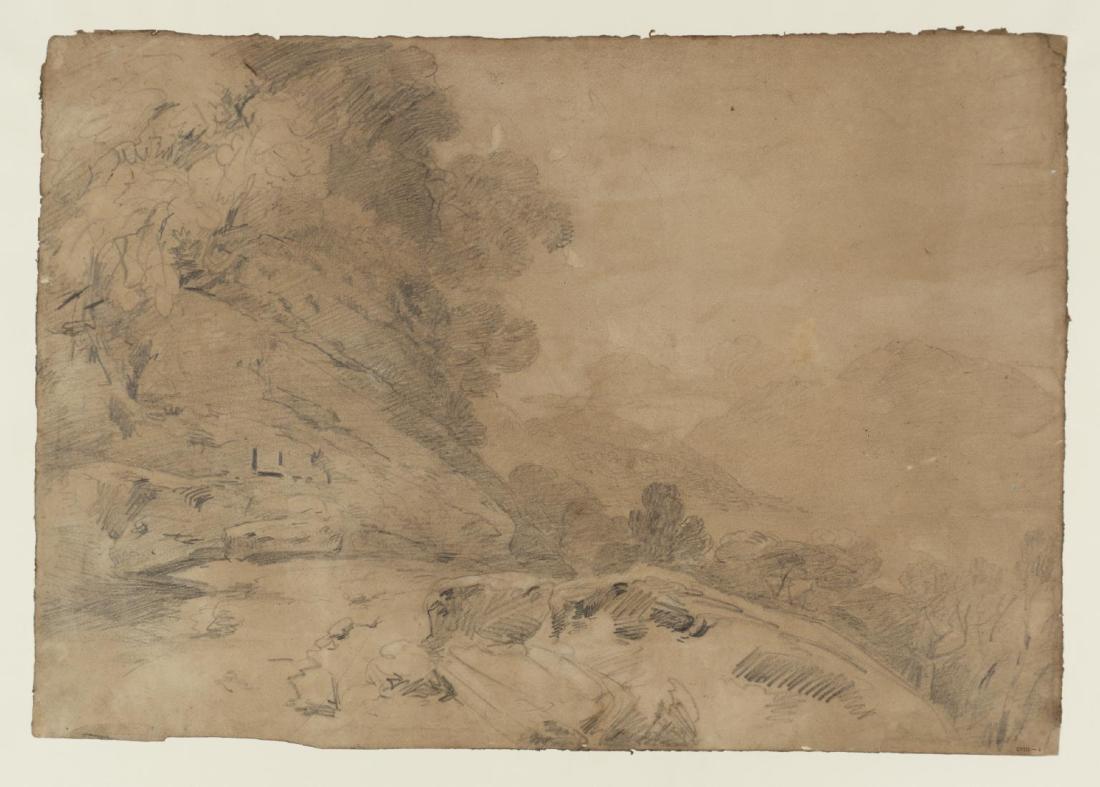 The Road along the Western Shore of Loch Lomond, with the Tablet to Colonel Lawless on a Rock, and Ben Lomond in the Right Distance beyond the Loch 1801 by Joseph Mallord William Turner 1775-1851